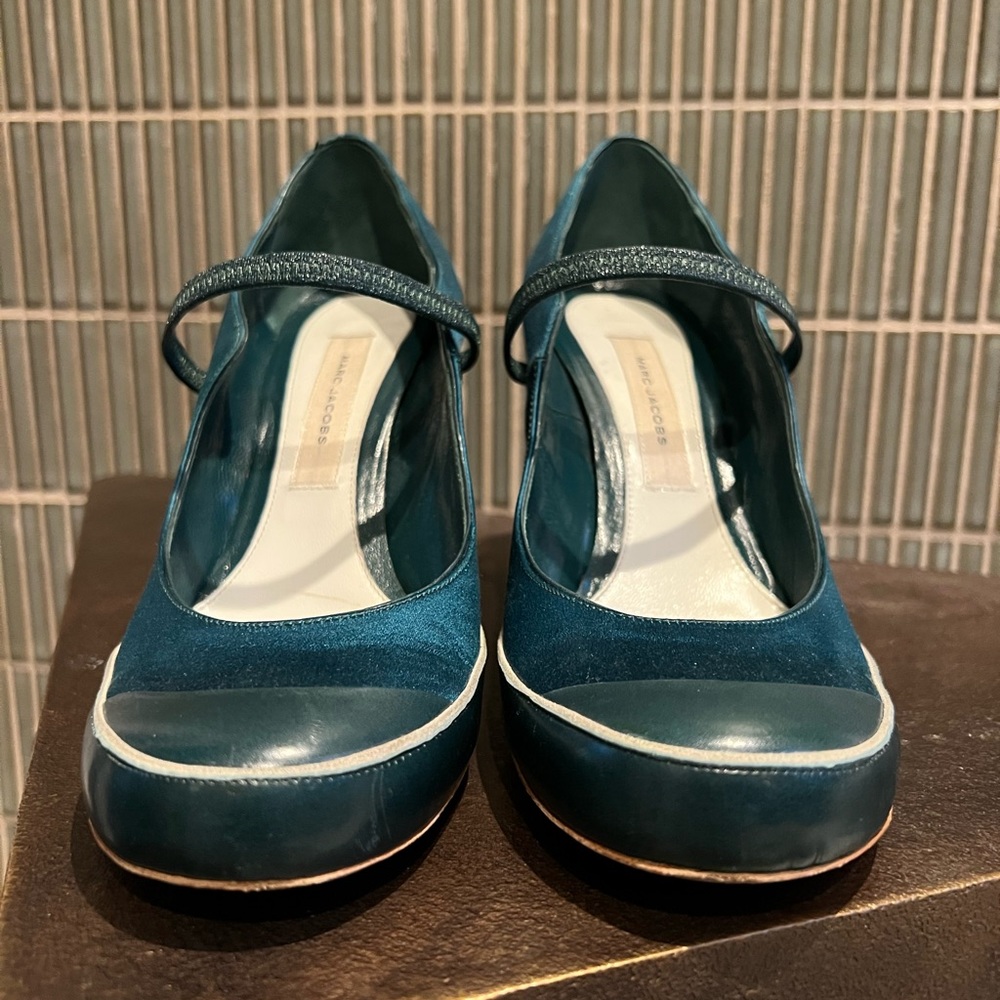 Marc Jacobs runway satin and leather Mary Jane